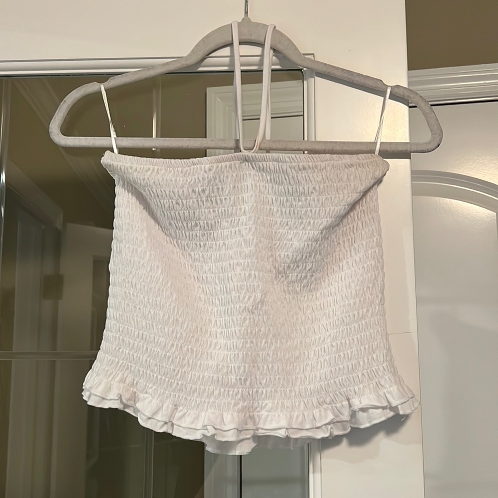 Strapless/ Halter White Crop Top